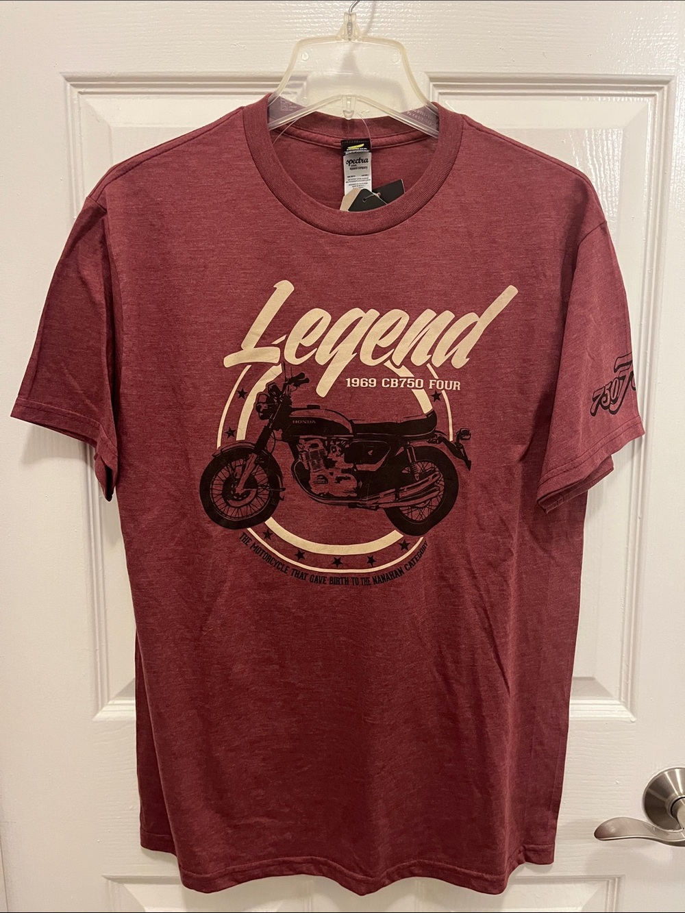 Honda Retro Collection Legend Motorcycle Graphic Tee - Maroon Crewneck